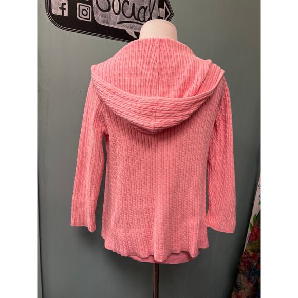 90s Y2K Jones Studio Pink Cable Knit Zip Hoodie & Tank Set - Picture 4 of 8